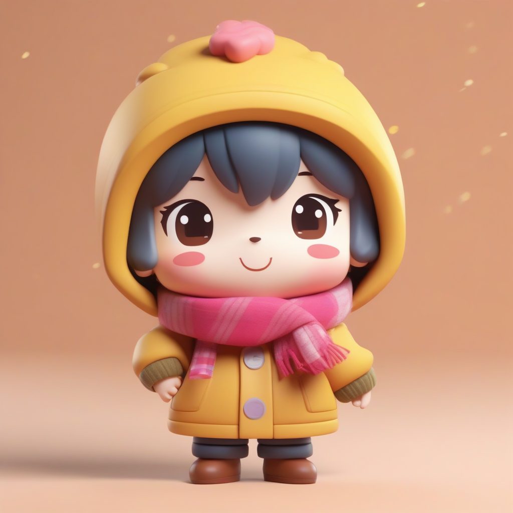 爆款AI绘画:Pop Mart风格Q版JK制服女孩,冬日元气穿搭3D盲盒提示词