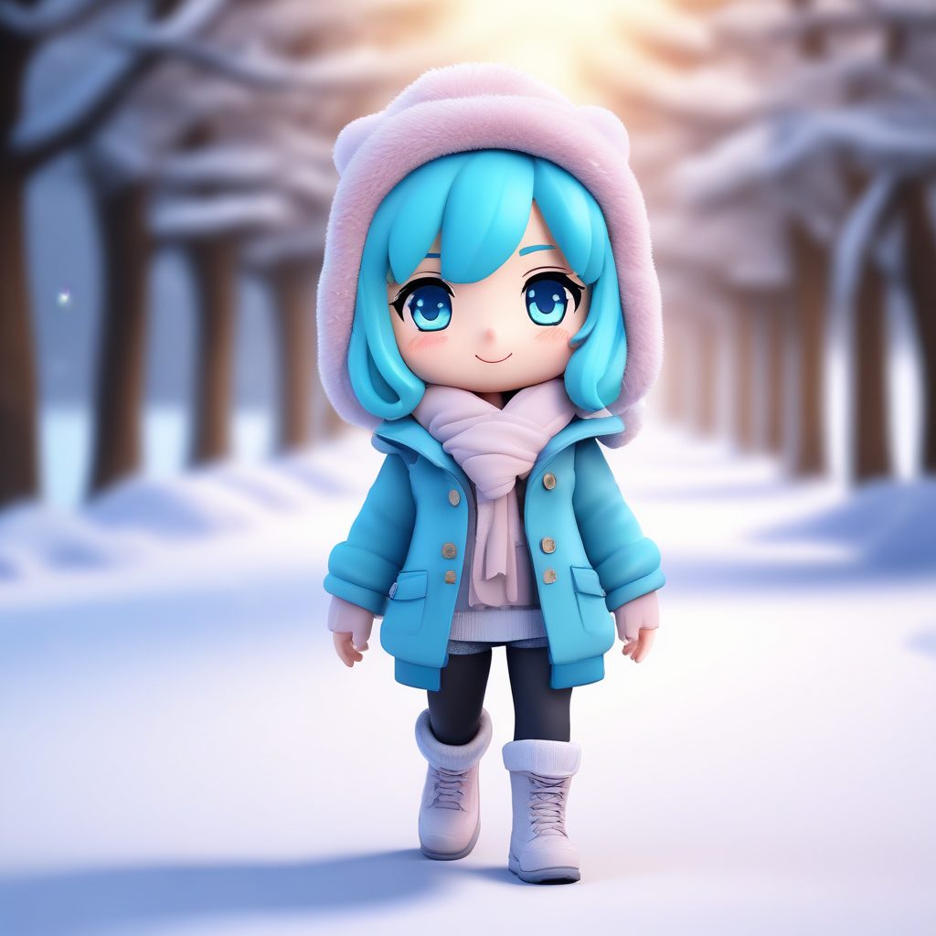 爆款！超萌冬日系Q版少女，打雪仗姿势，动态头像生成