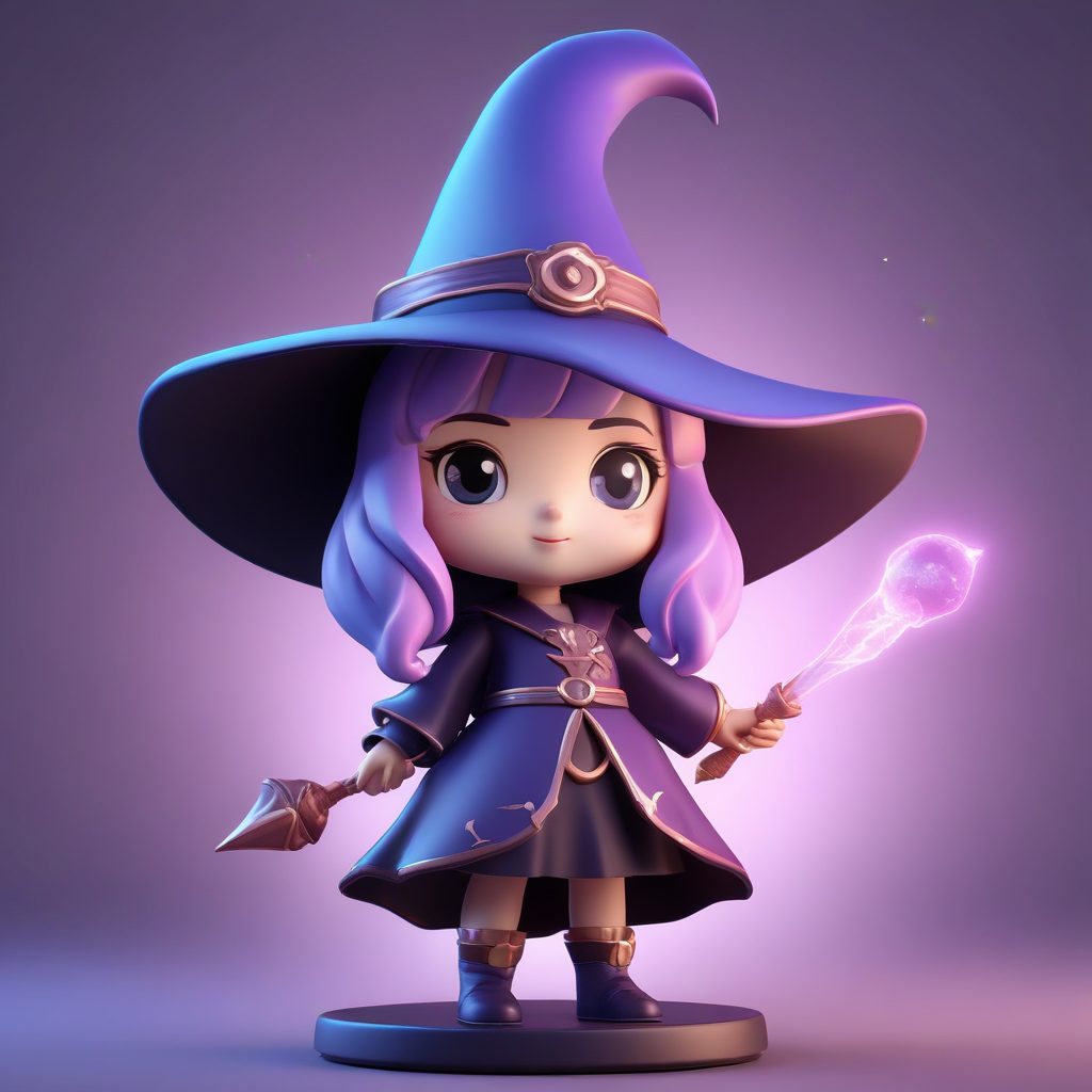 爆款魔法主题！Q版超萌魔法少女，大头小身，建模感十足！