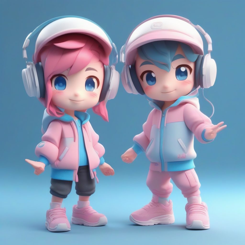 爆款Q版情侣头像:C4D电竞盲盒手办渲染教程(附8K提示词)