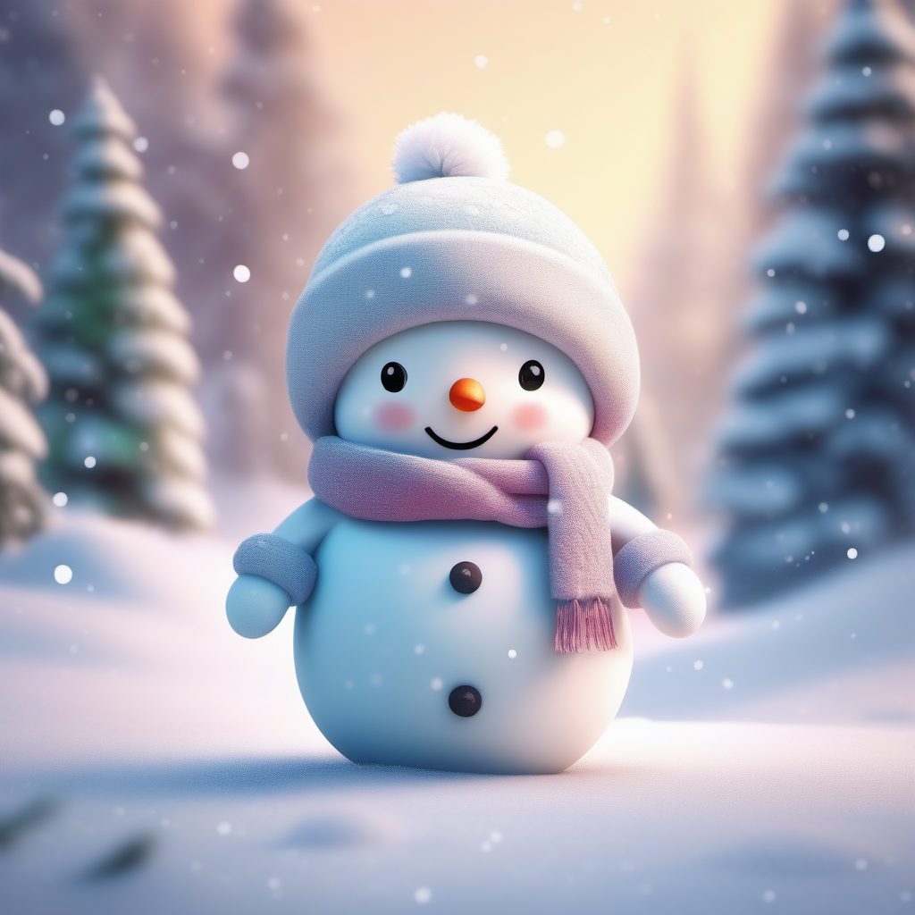 爆款Q版雪人女孩：8K萌系动漫角色AI绘画提示词，纯色背景教程