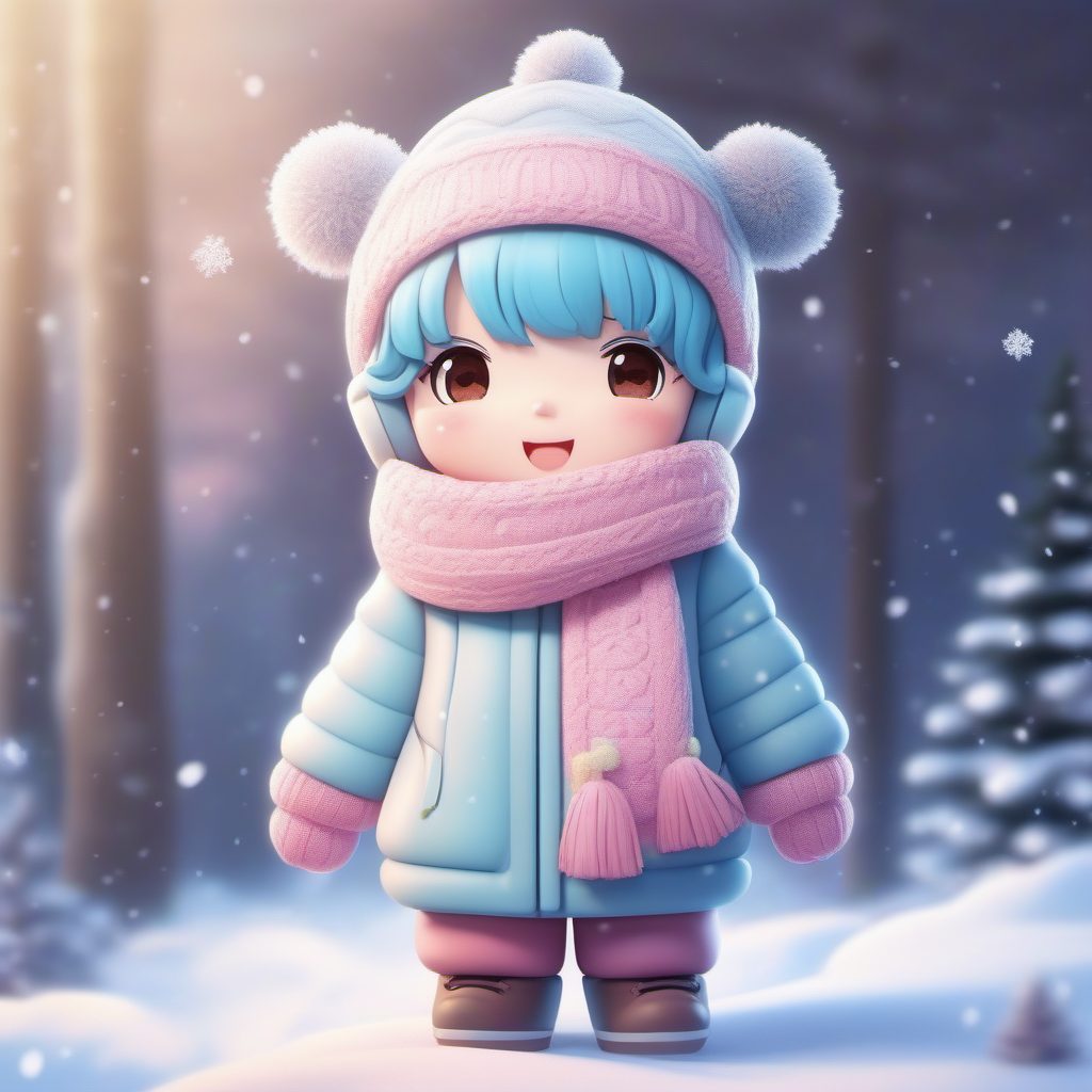 爆款Q版雪人女孩：极简动漫风AI绘图教程，超治愈系Prompt分享