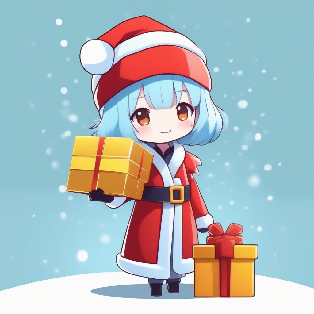 爆款！圣诞老人Q版全身站姿：AI绘画提示词与8K光追细节设置