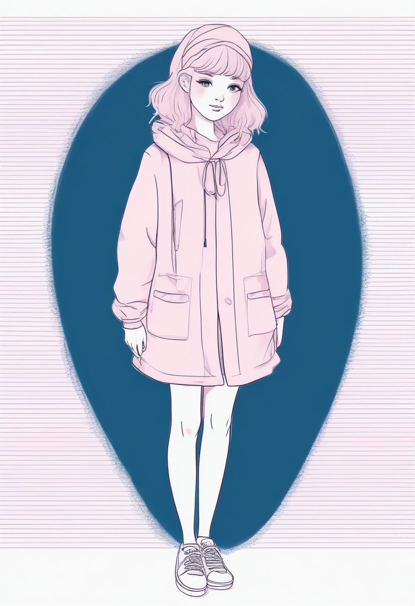 爆款手绘穿搭生成！Simple Doodle少女的粉蓝时尚宣言