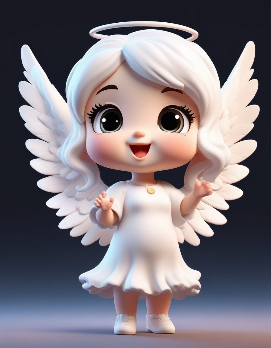 爆款提示词:Q版天使送吻,Octane黏土手办风,超甜头像素材