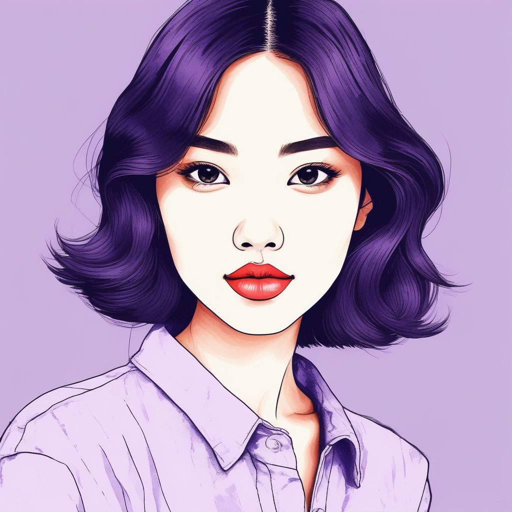 爆款线稿教程！可爱日系少女粗线条蜡笔画风，高级感插画定制