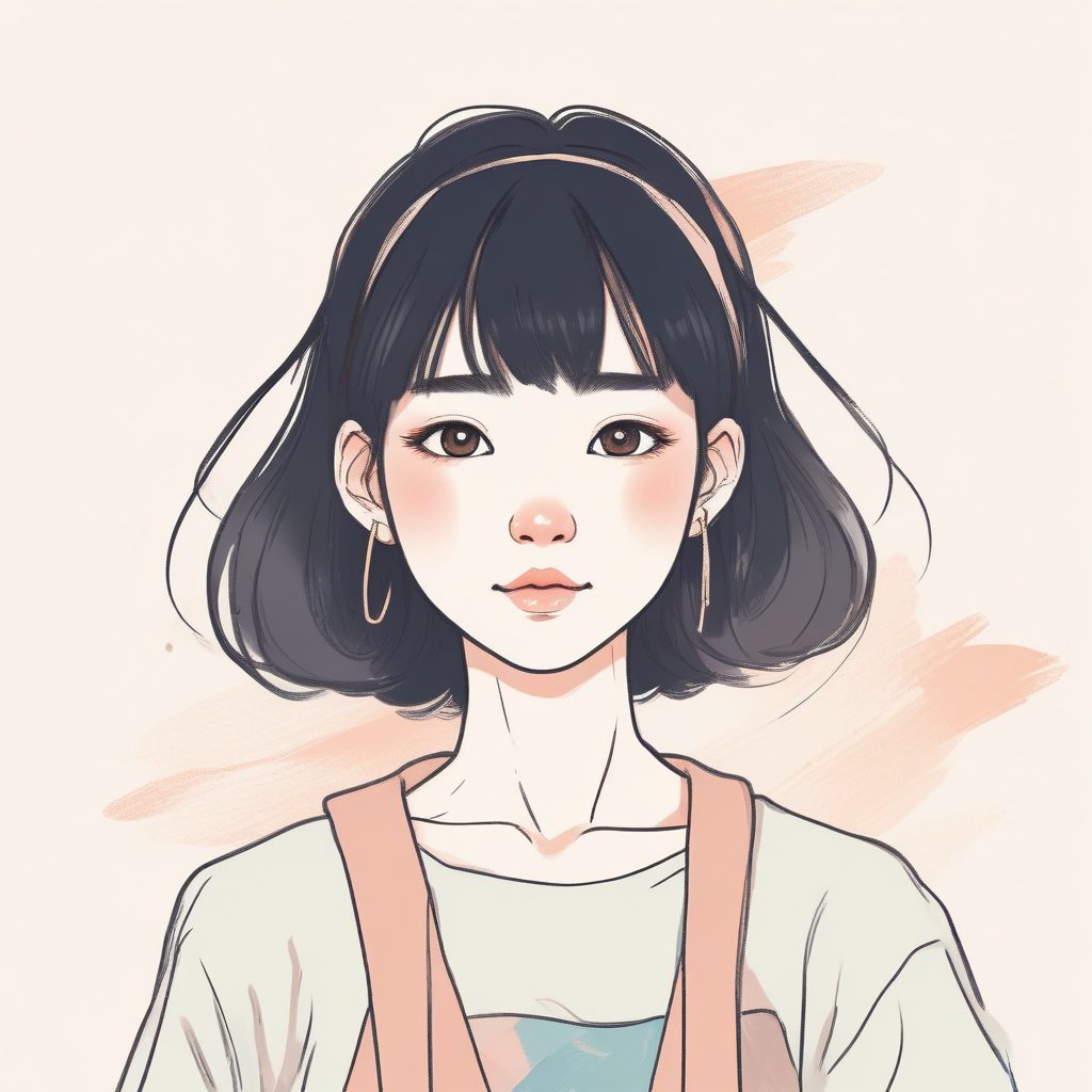 宝藏提示词：奶油肌理！极简线条少女头像，高级感拉满