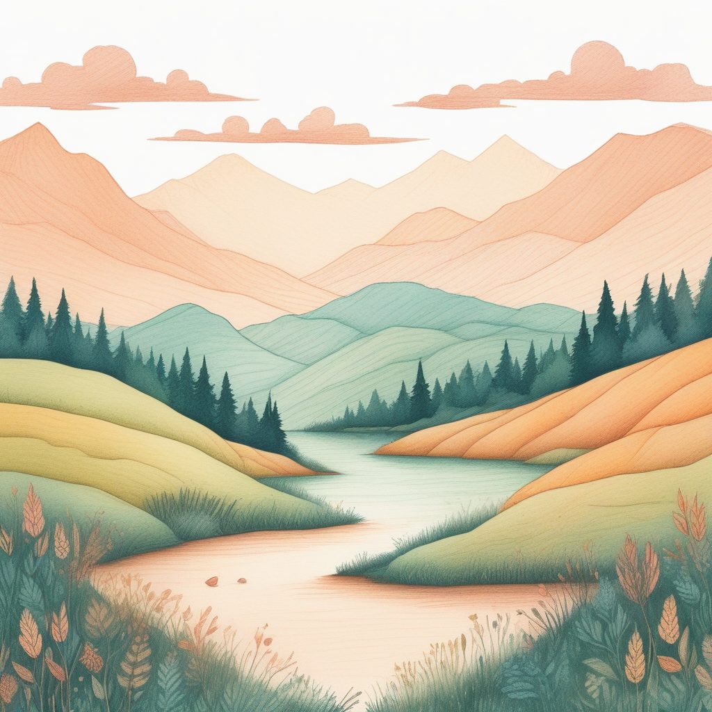 极简手绘风景插画 | 温馨纸感风格，温暖治愈系背景设计