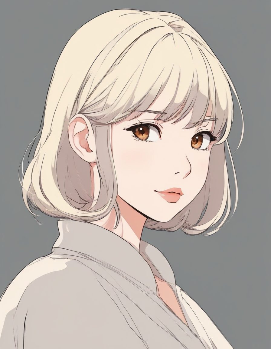 🎨背对阳光的回眸少女！氛围感极简插画，日系光影低饱和壁纸