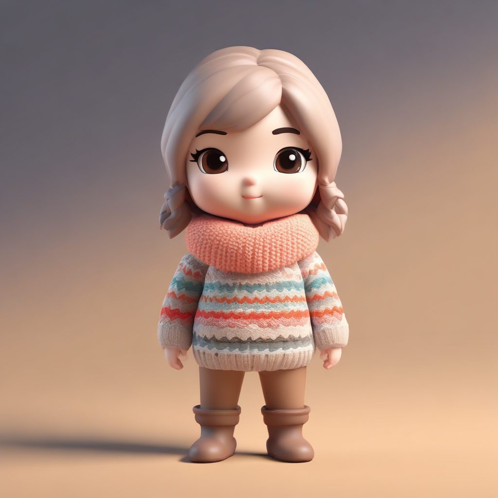 北欧风Q版针织毛衣：3D粘土材质全身图生成秘籍