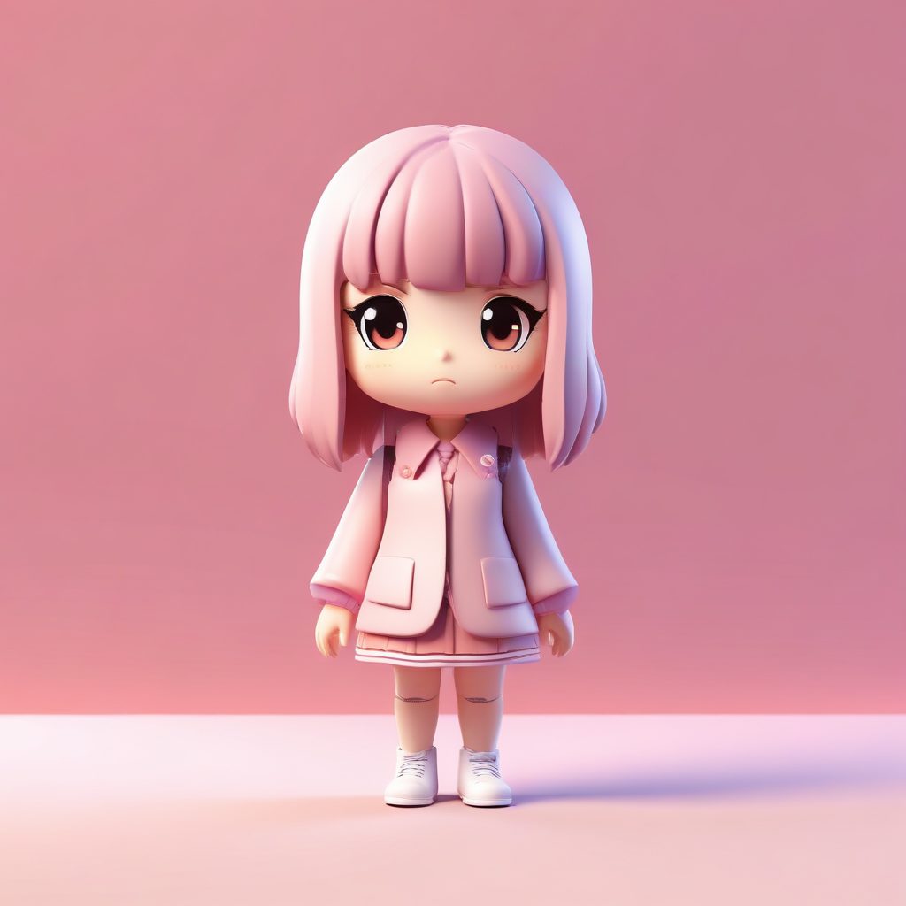 🌟今日份超甜酷！Pop Mart盲盒风Q版女孩全身像，C4D粘土质感，出图率100%的头像/壁纸神器！