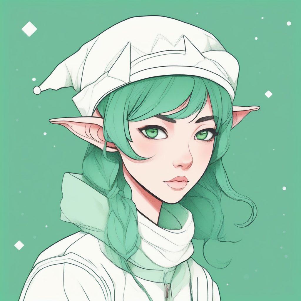 扁平化赛璐珞风格:如何绘制圣诞小精灵主题AI动漫头像