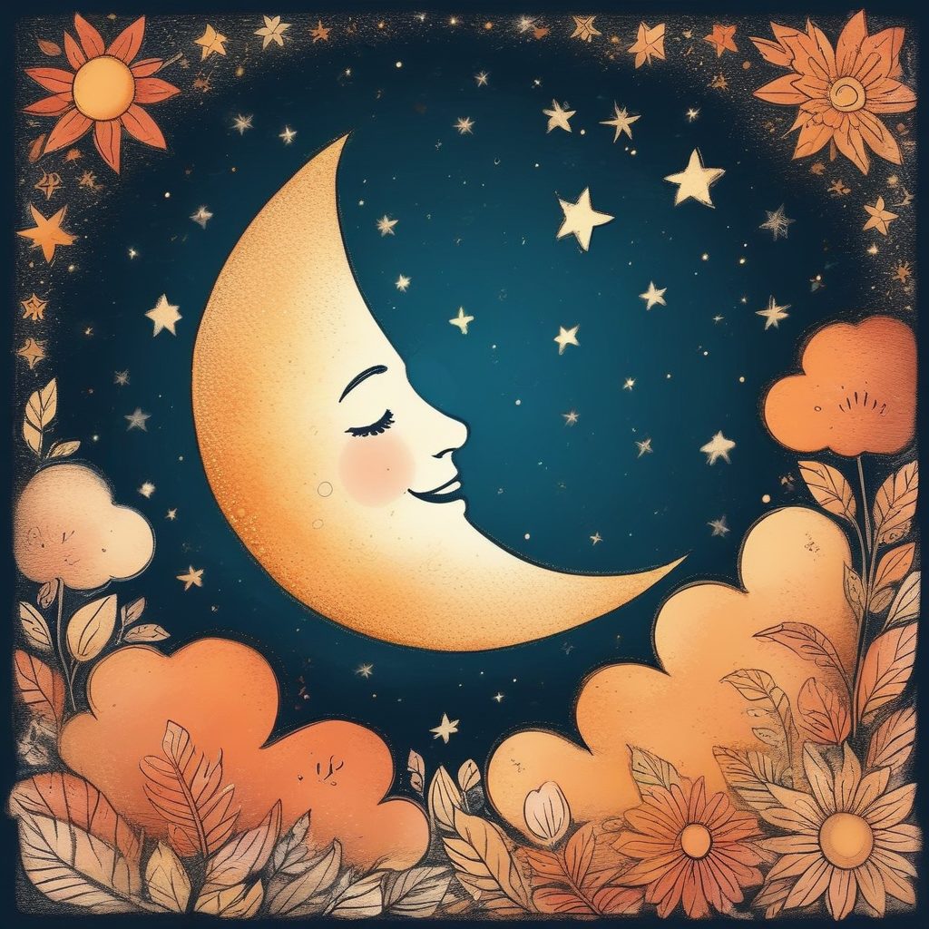 扁平可爱插画教程:手绘风格太阳月亮对立图(高质感)