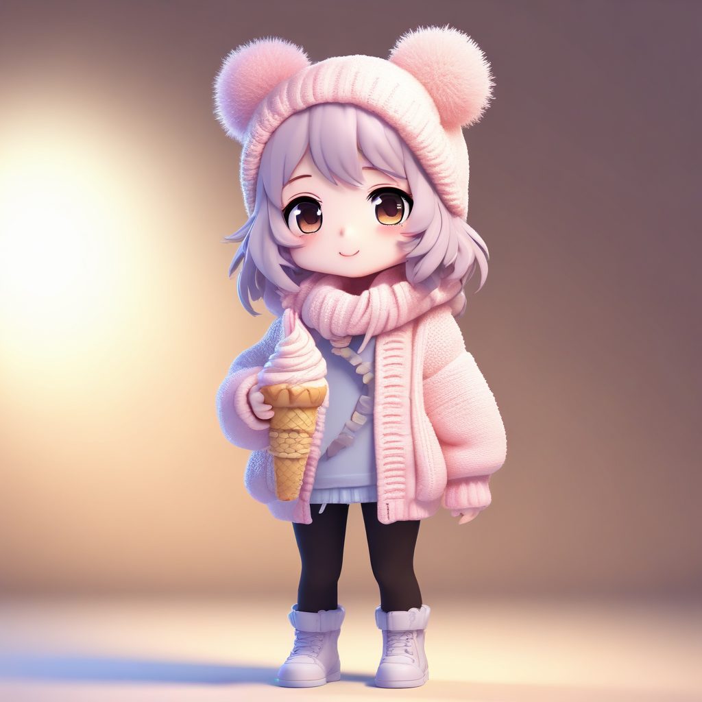 🍦冰淇淋色系Q版!马卡龙配色毛衣控全身照,暖系AI头像