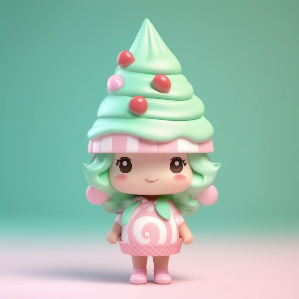 冰淇淋甜筒Q版：如何用AI生成超可爱粘土风3D模型