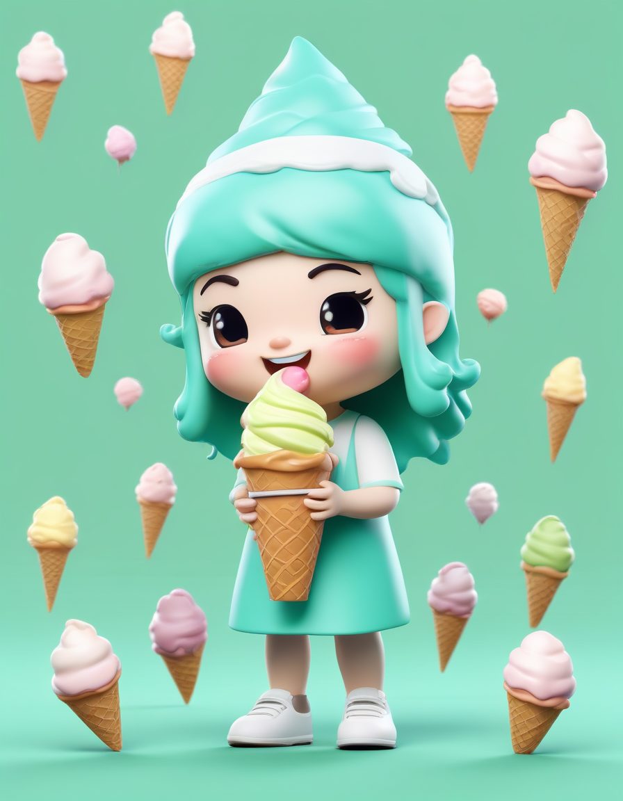 🍦冰淇淋甜筒：享受美食的Q版吃货
