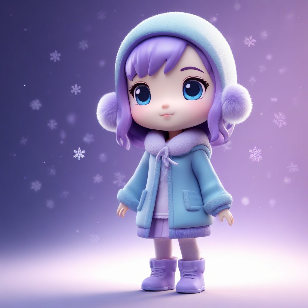 💖冰雪魔法梦幻感！Q版女孩雪花特效冬装，绝美柔和光线！