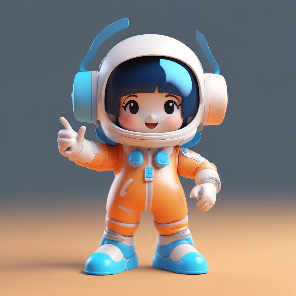 C4D八爪鱼渲染:Q版卡通宇航员盲盒手办全身图AI提示词