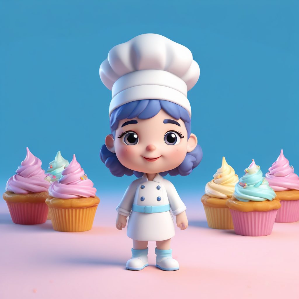 C4D建模感!Q版甜品厨师全身站立渲染图生成教程(附提示词)