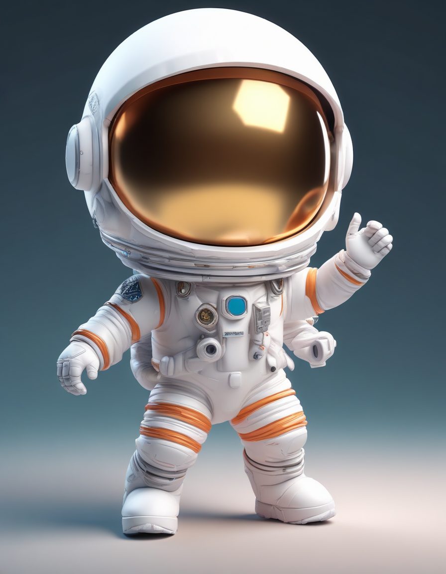 C4D盲盒提示词:超萌Q版宇航员,黏土质感,8K高清头像素材