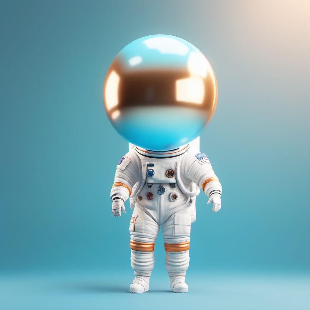 C4D太空盲盒手办:Q版宇航员全身站立,8K高精细渲染提示词