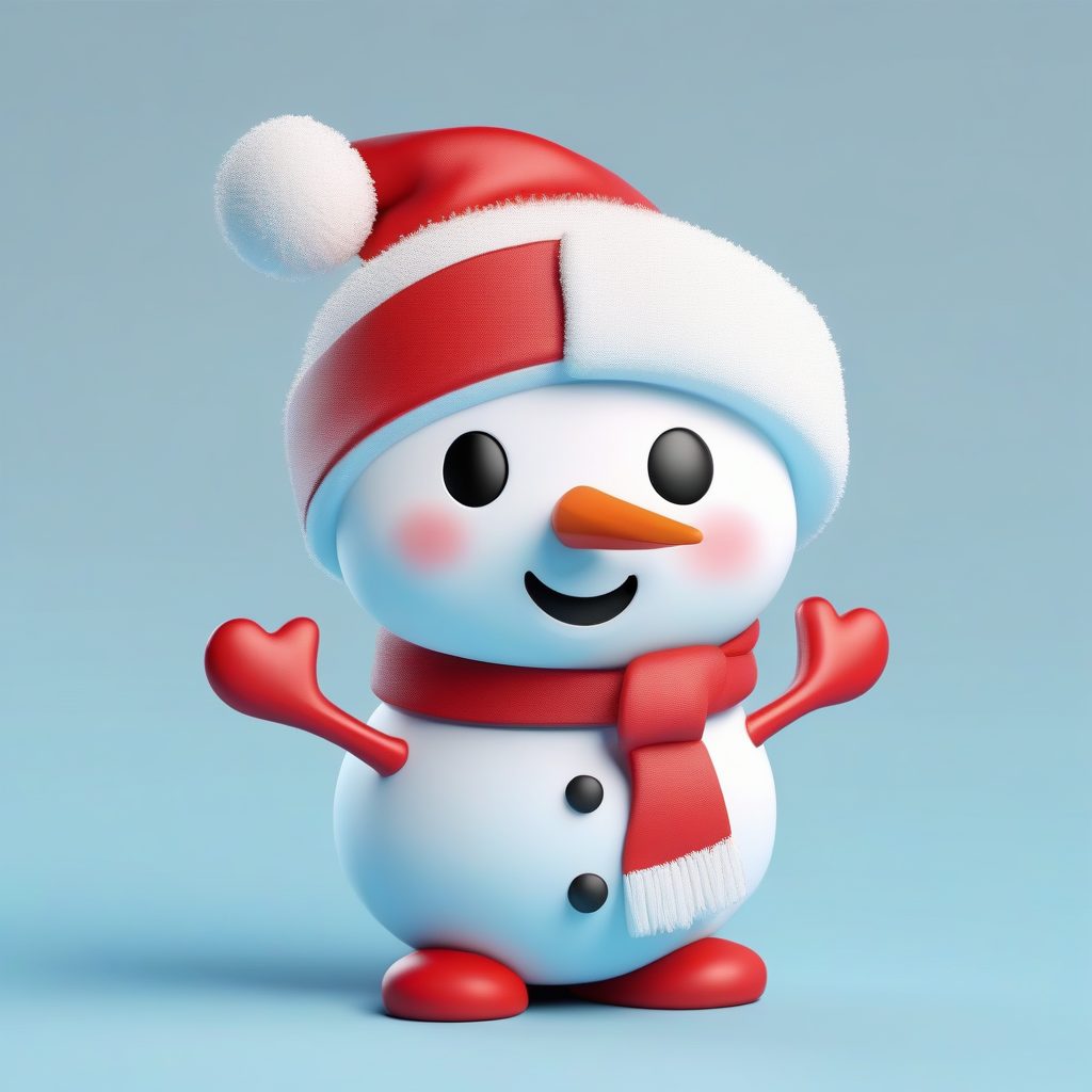 C4D Q版雪人盲盒提示词：柔和光线下的圣诞主题3D手办生成教程