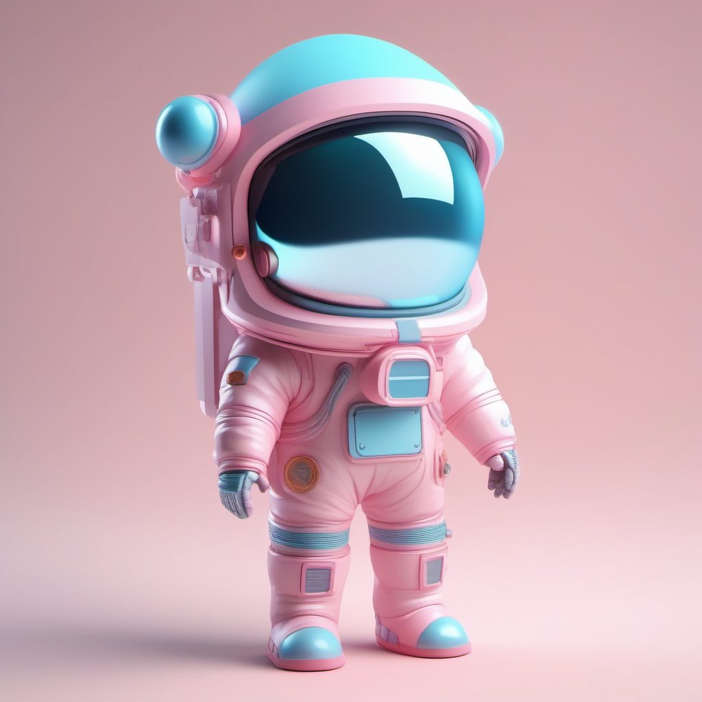 C4D Q版宇航员：粘土盲盒手办3D渲染提示词，超高细节8K教程