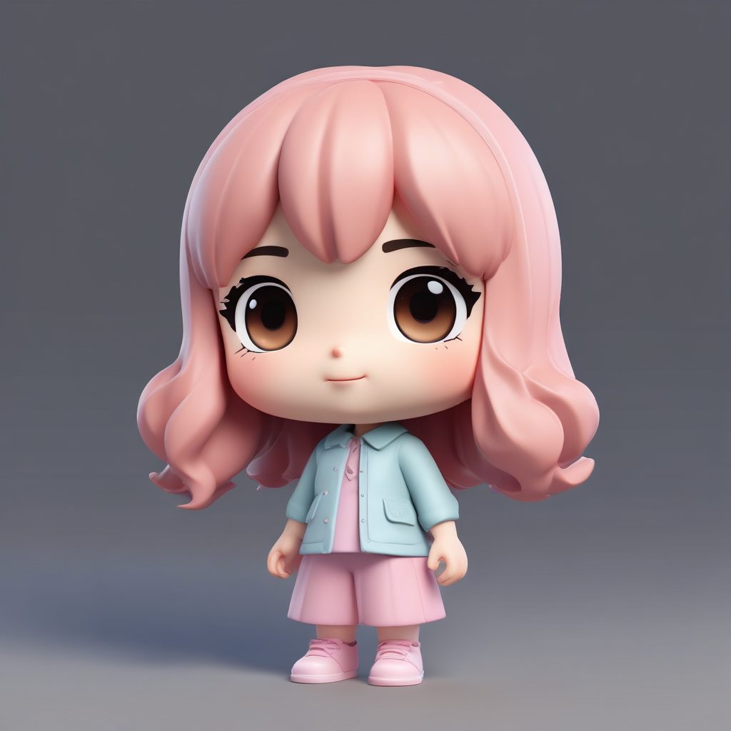 超萌纯色背景Q版女孩头像！C4D盲盒设计，3D粘土渲染生成