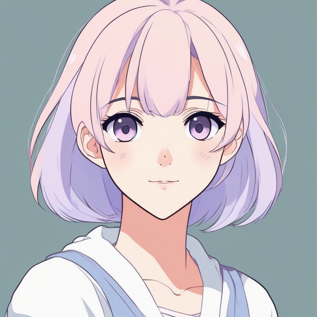 极简可爱少女动漫肖像，纯色背景头像生成！✨
