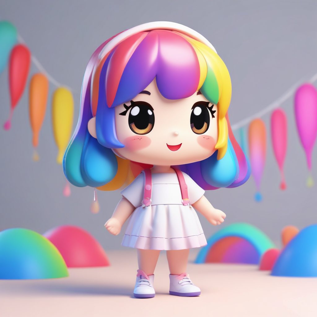 彩虹画家Q版模型：如何实现8K光线追踪和马卡龙色彩飞溅效果