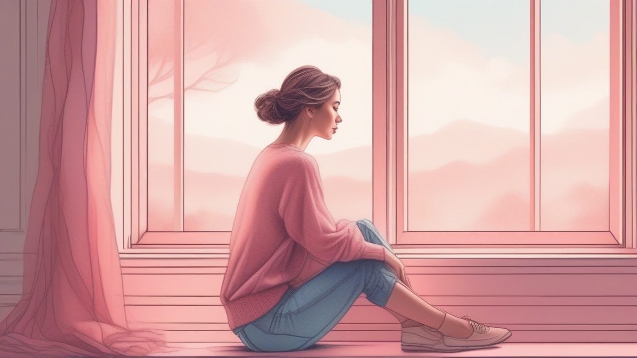 彩色铅笔特辑:如何画出超治愈的极简粉蓝系时尚女孩(AI绘图)