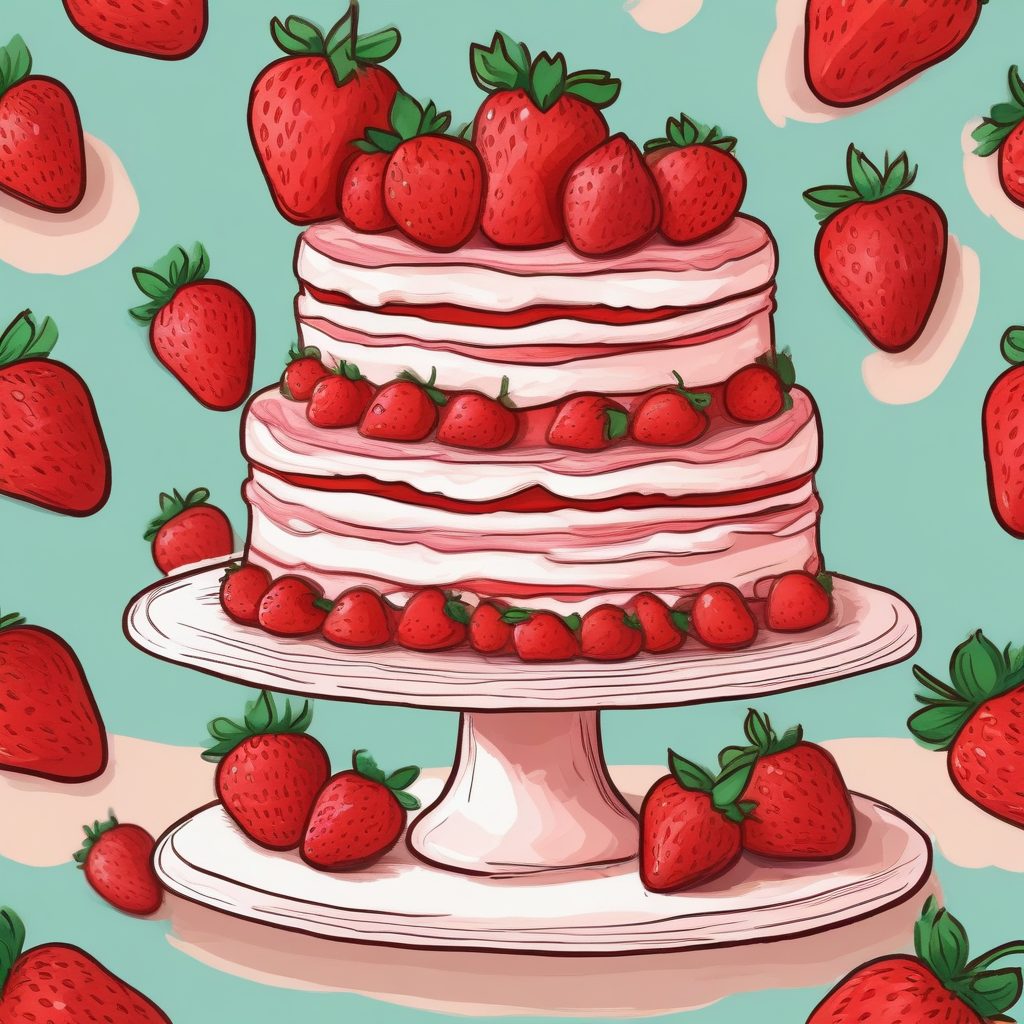 🍓草莓甜心!蜡笔风食物插画,甜度爆表,头像素材get!