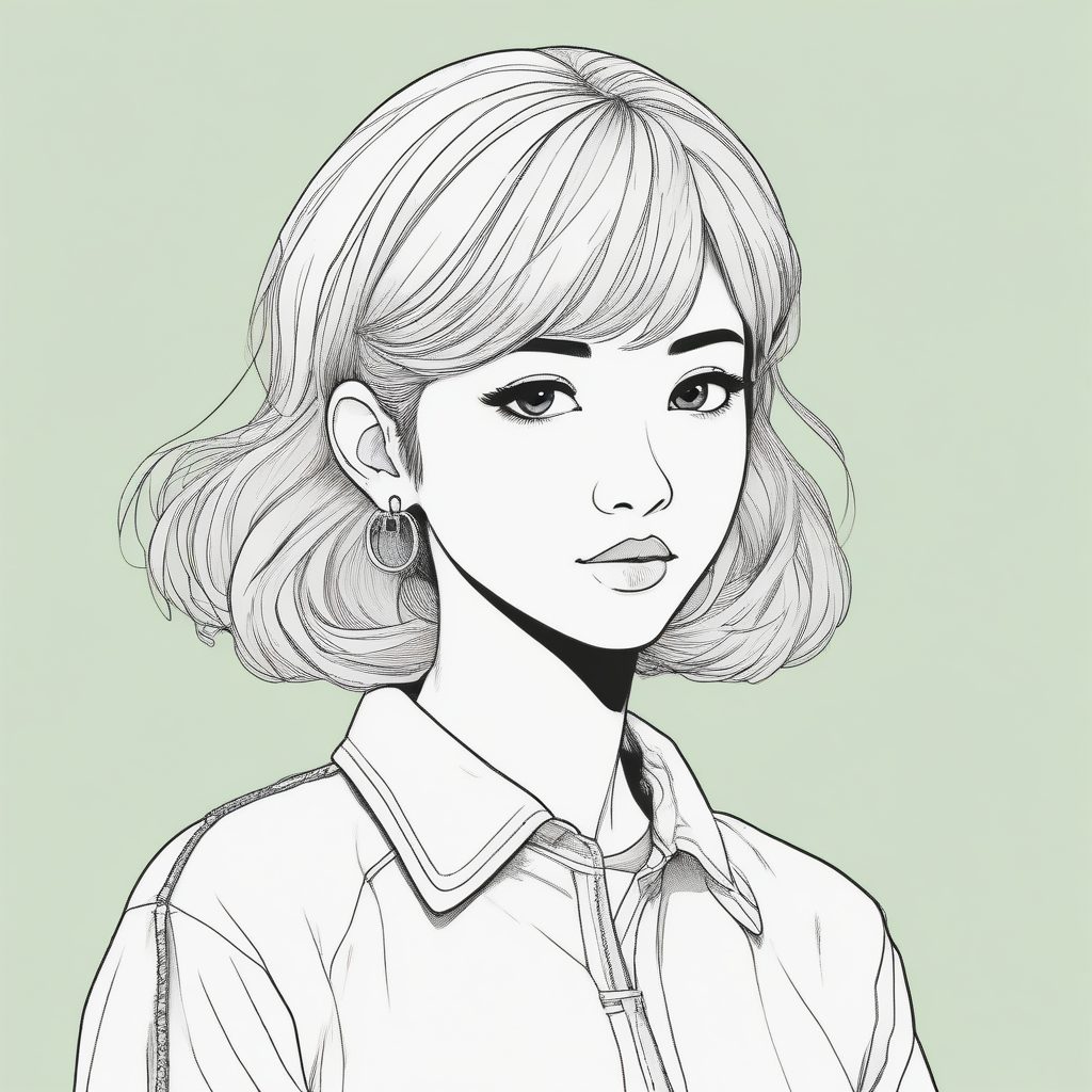 日系极简风动漫少女头像，适合做个人风格标识✨