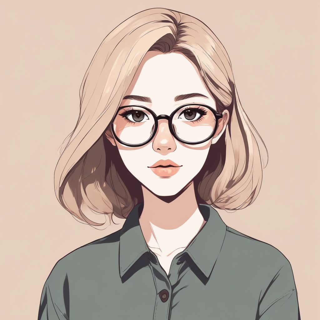 超好用！眼镜娘极简动漫头像，文艺清新风穿搭教程