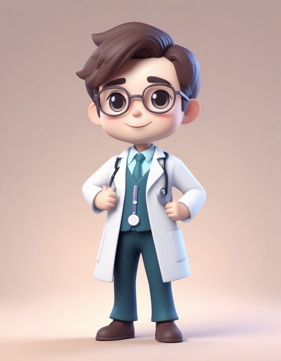 超好用咒语:Q版医生比心,C4D黏土风,治愈系壁纸背景图