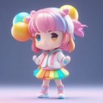 chao ji ka wa yi q ban cai hong la la dui nyu hai zui quan 3d xuan ran ti shi ci fen xiang