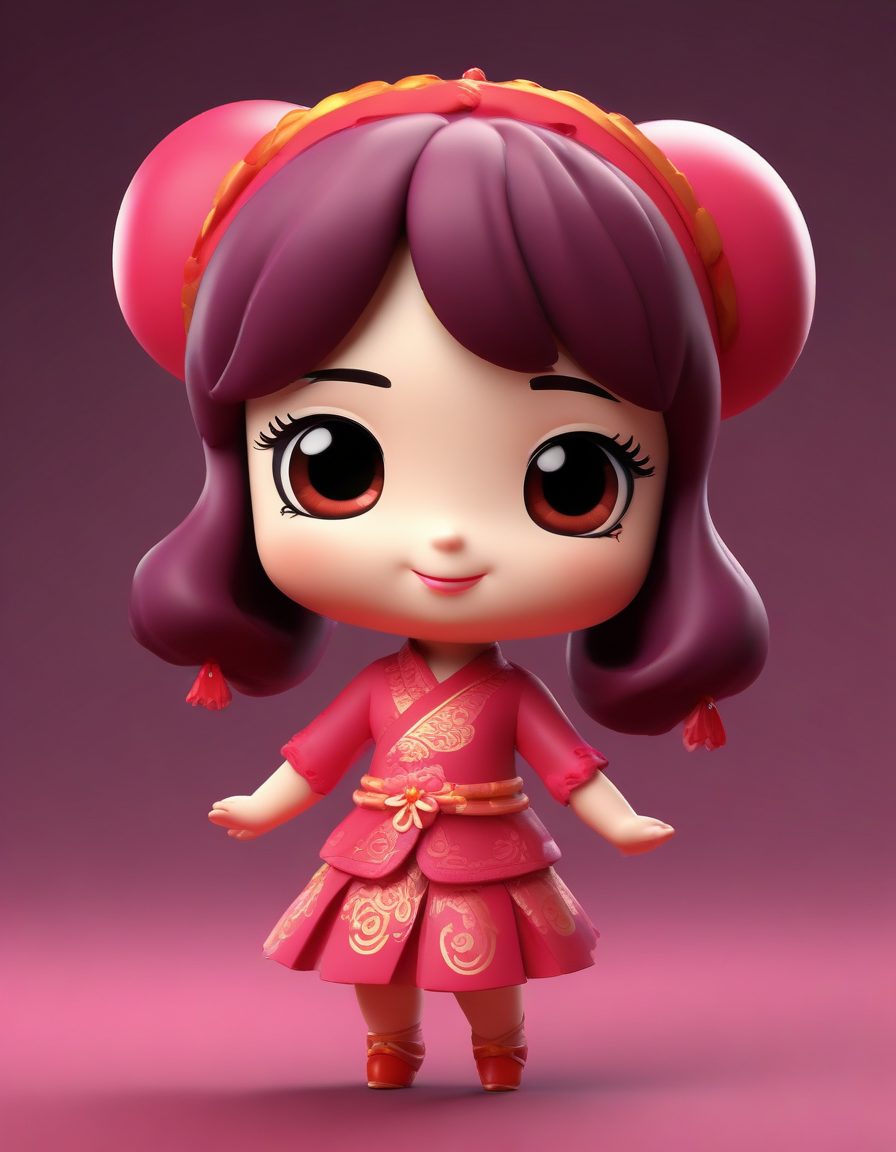 🎀 超级梦幻！Q版旗袍少女在跳舞，动态十足的C4D黏土人偶