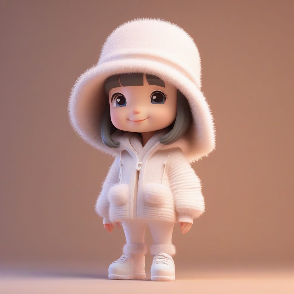 超可爱粘土质感:冬日毛绒渔夫帽Q版人物全身图AI秘籍