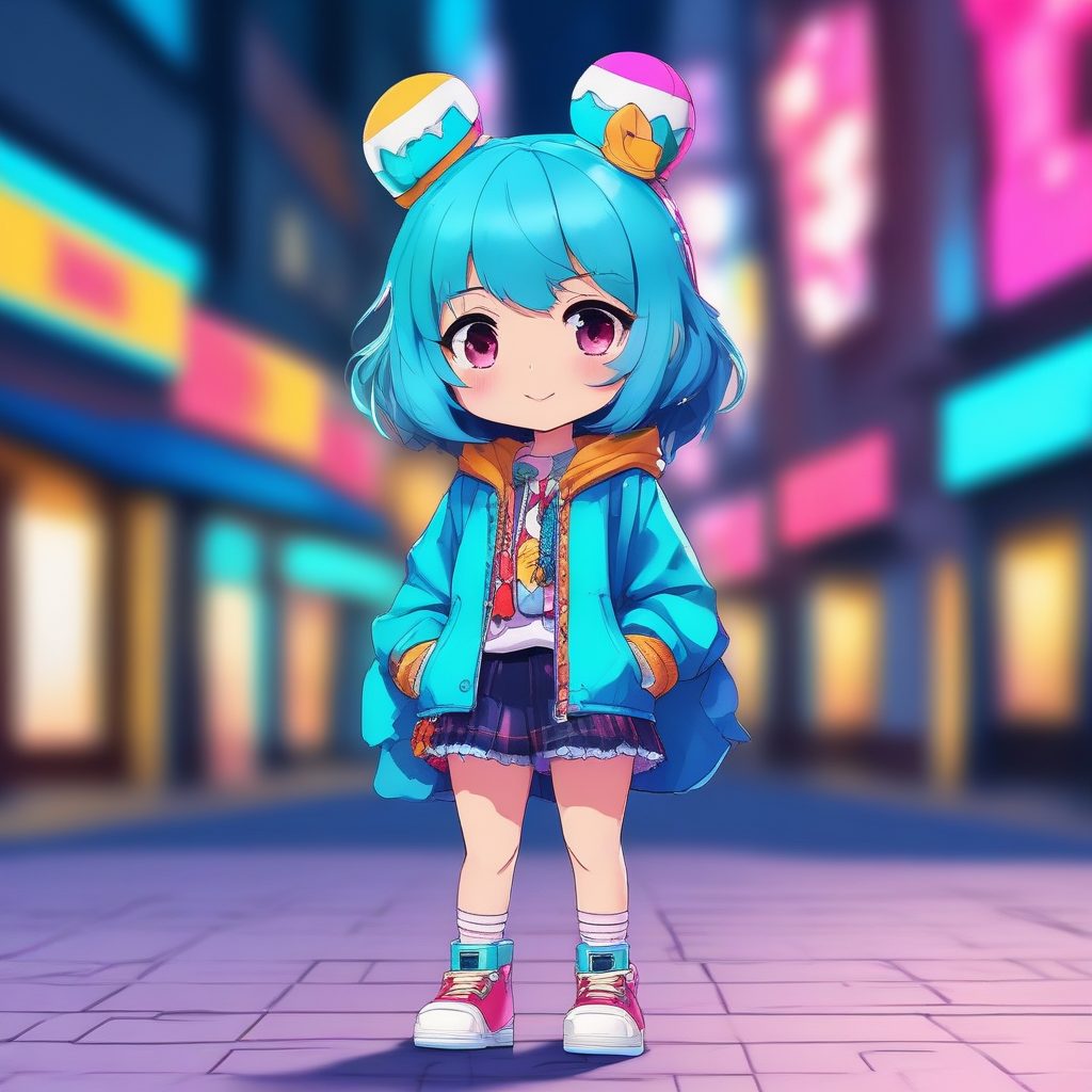 超可爱原宿风Q版动漫全身像：鲜艳配色与干净背景的AI提示词秘籍