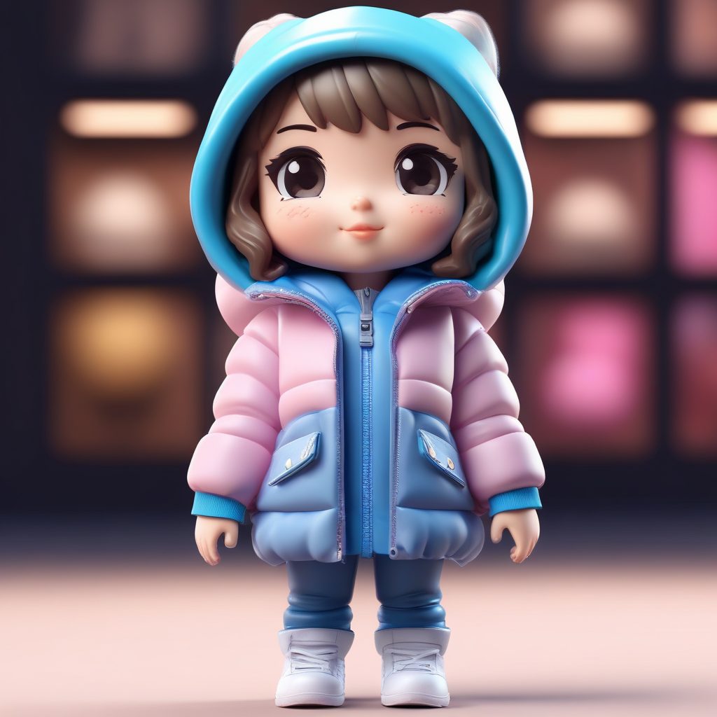 🕶️潮酷Q版女孩｜赛博街头风冬日穿搭，Octane渲染绝了！