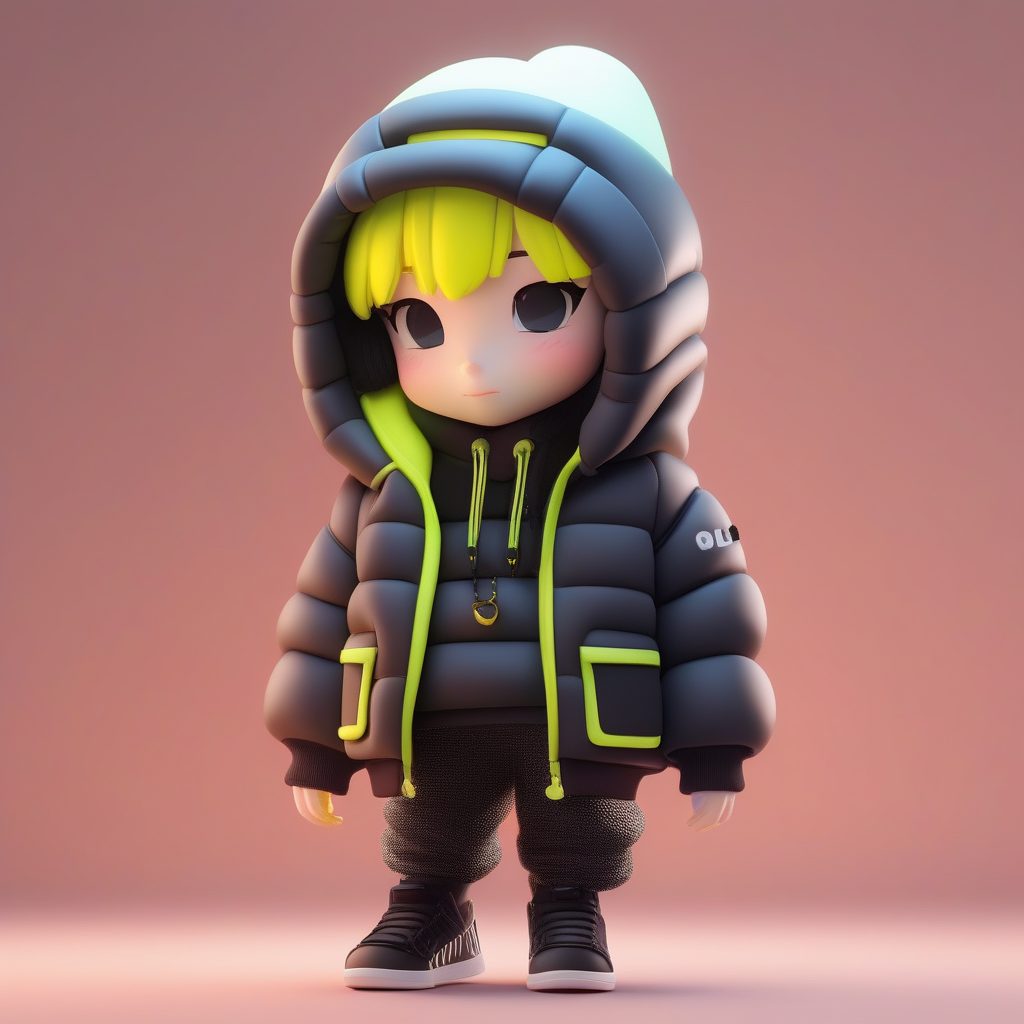 潮流街头风Q版穿搭:叠穿卫衣与马甲全身像,Octane 3D渲染教程