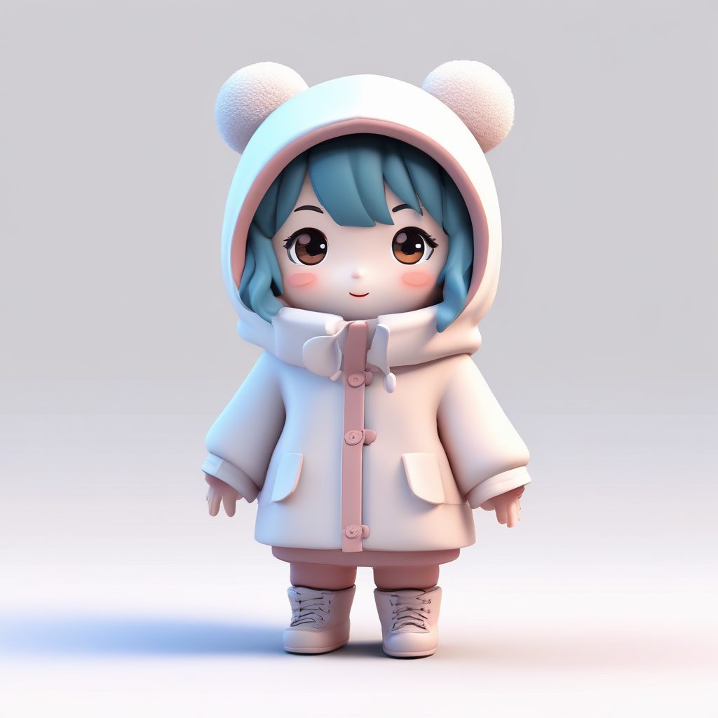 🎉超萌冬日营业!C4D粘土风Q版小雪人外套少女全身像生成秘籍