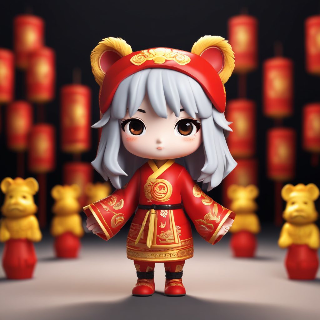 🦁超萌酷飒！街头舞狮Q版女孩，国潮街拍风3D盲盒，潮流头像必备