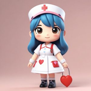 💖超萌Q版护士头像生成！C4D盲盒风站立3D渲染高细节8K作品