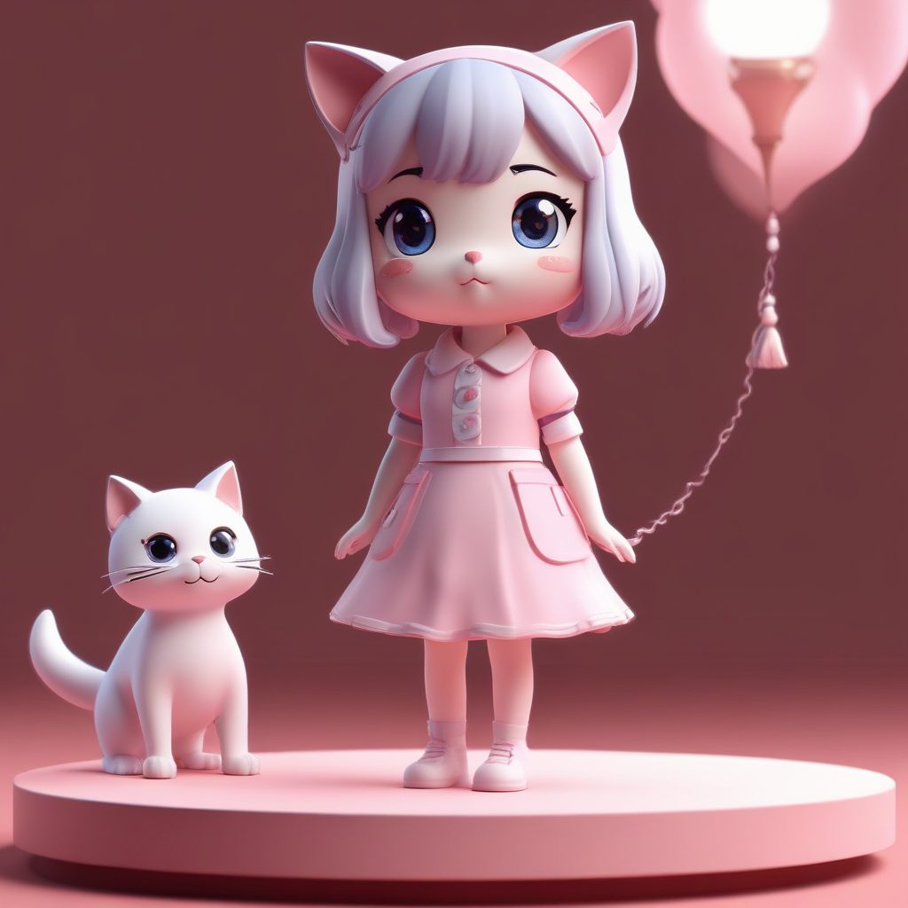 超萌Q版猫咪女孩AI头像生成:8K高清粘土手办渲染秘籍