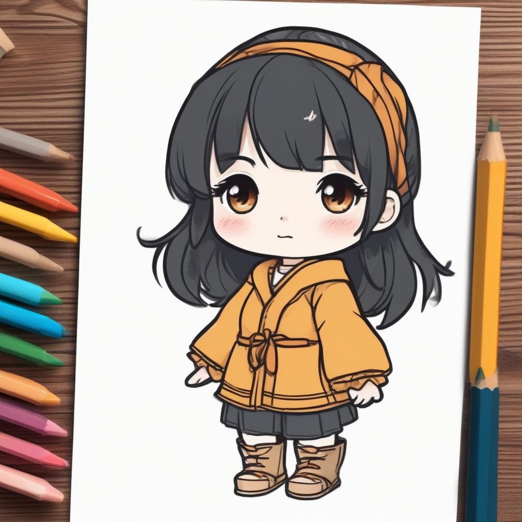 超萌Q版日系头像！极简线条+蜡笔质感，高成功率AI提示词