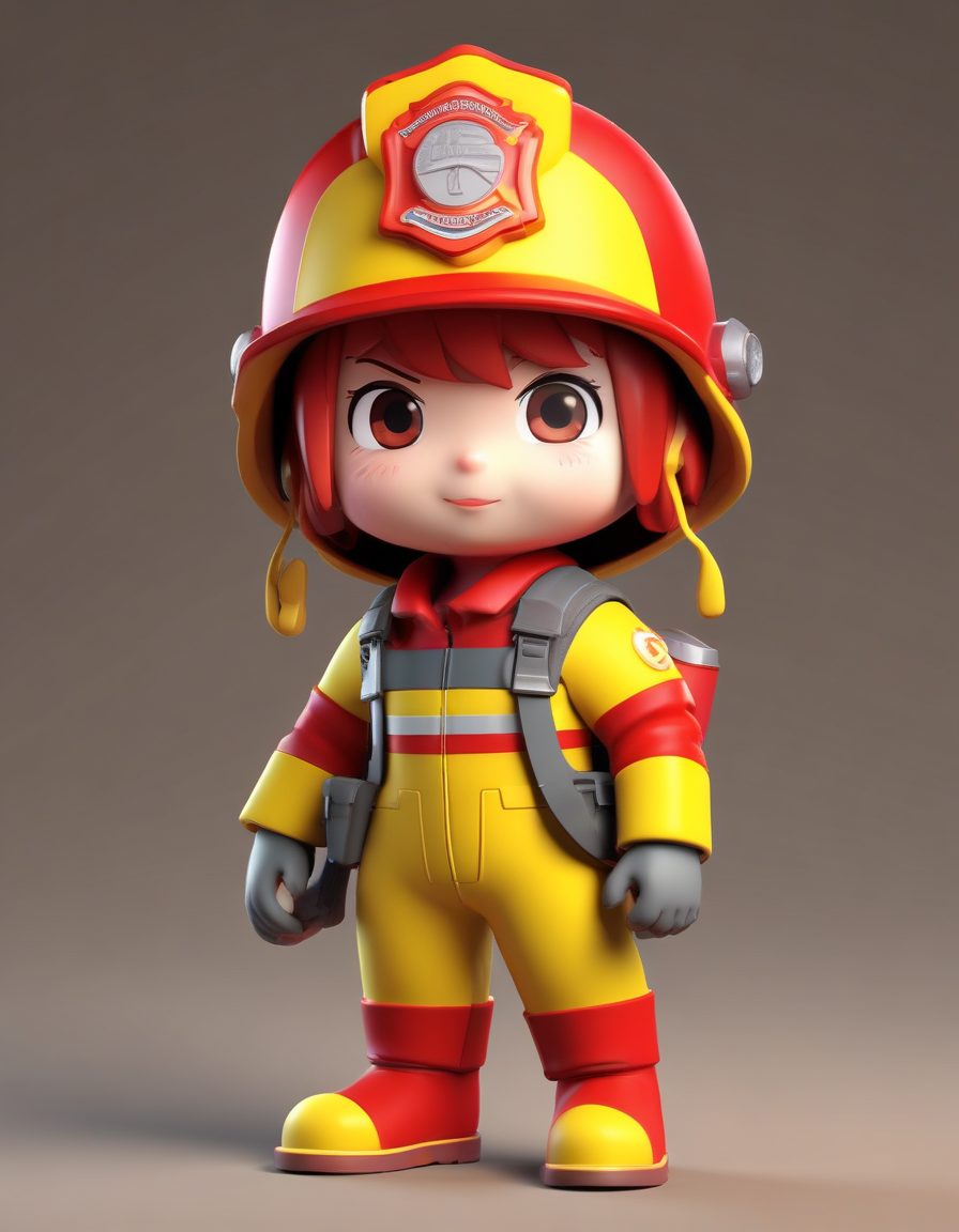 🔥超燃消防员Q版!C4D黏土全身像,勇敢表情,AI绘画提示词分享!