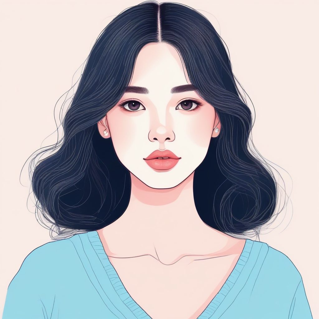 超甜预警！软萌风极简线稿插画，粉蓝梦幻配色，童话感故事书封面。