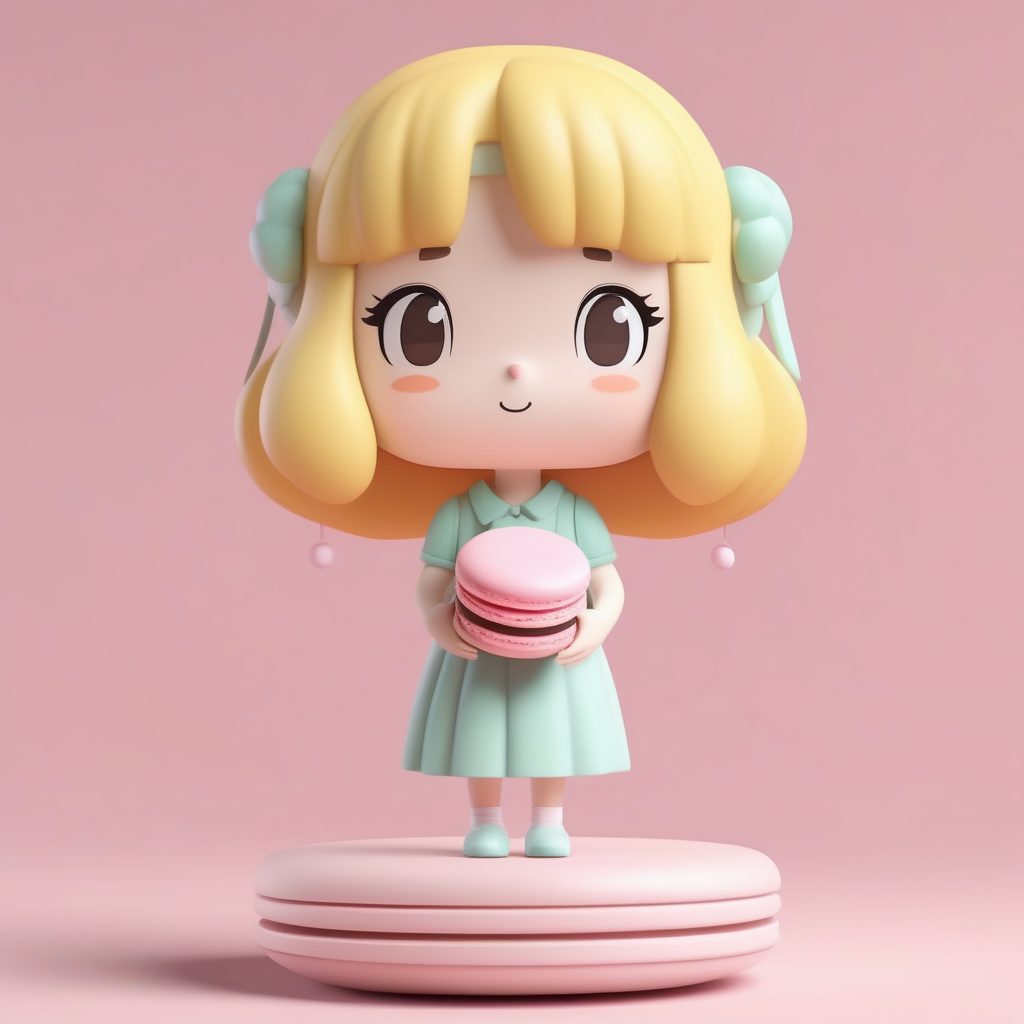 超甜治愈系!极简线条马卡龙女孩 3D粘土手办AI绘图技巧