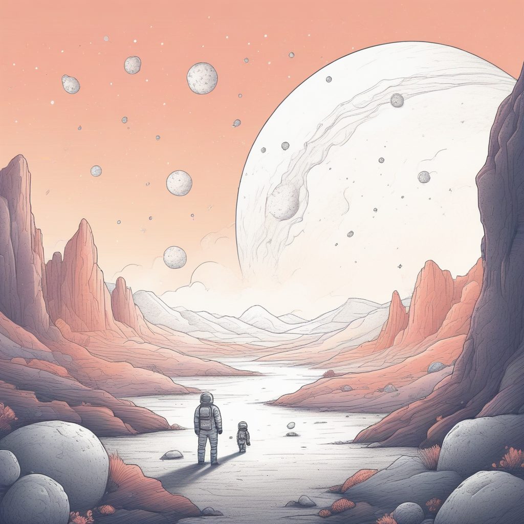 超治愈！太空主题极简插画，温柔配色，拿来做笔记本封面